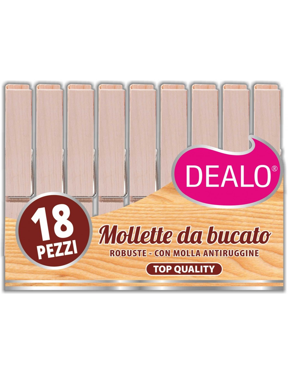 DEALO MOLLETTE DA BUCATO IN LEGNO 18PZ